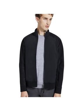 Theory Varick Paper Nylon Zip Jacket Mens Medium Black Lightweight Windbreaker